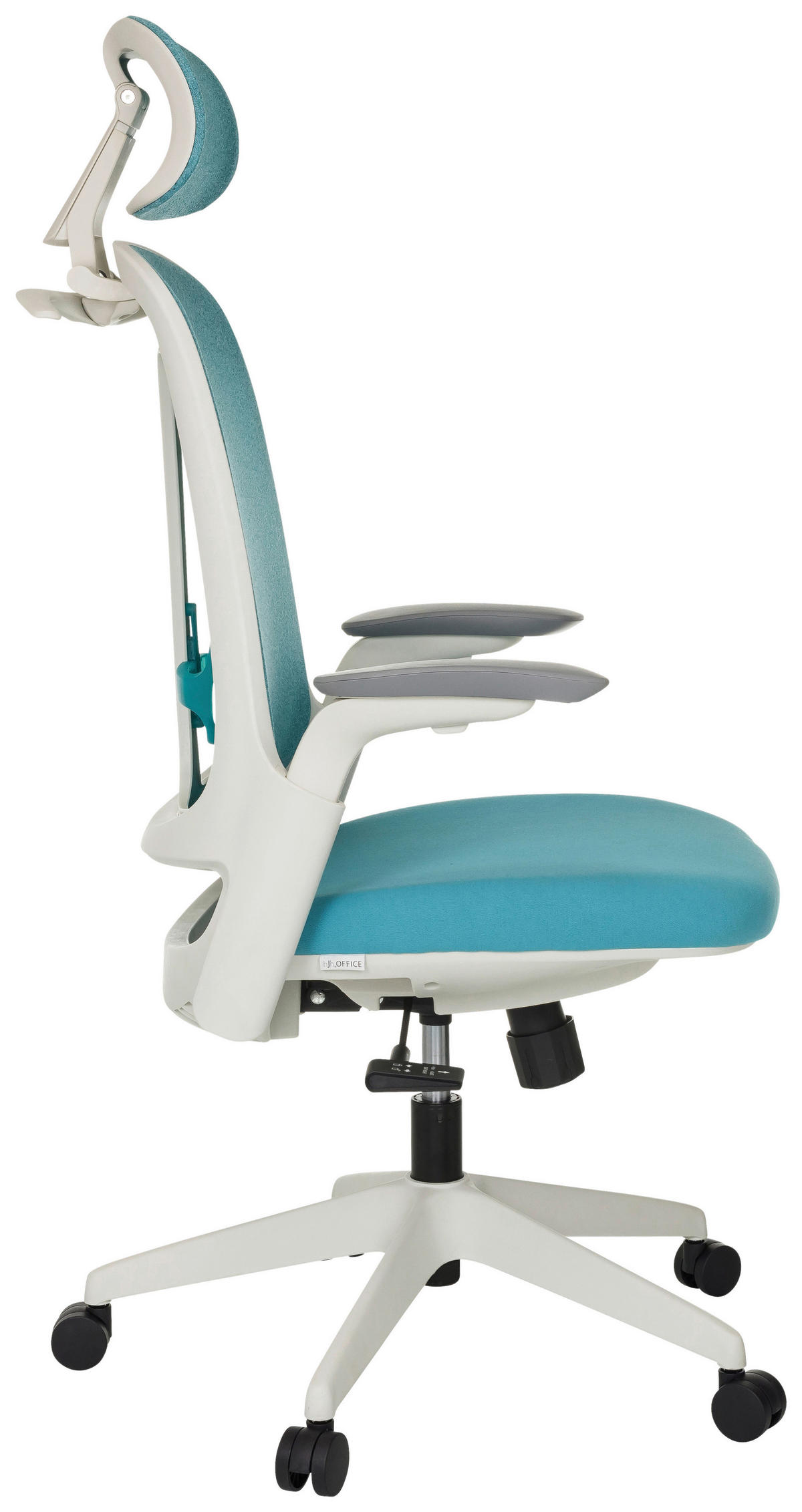 VRTLJIVI STOL tekstil modra  - modra/siva, Moderno, umetna masa/tekstil (66/115-131/66cm) - MID.YOU