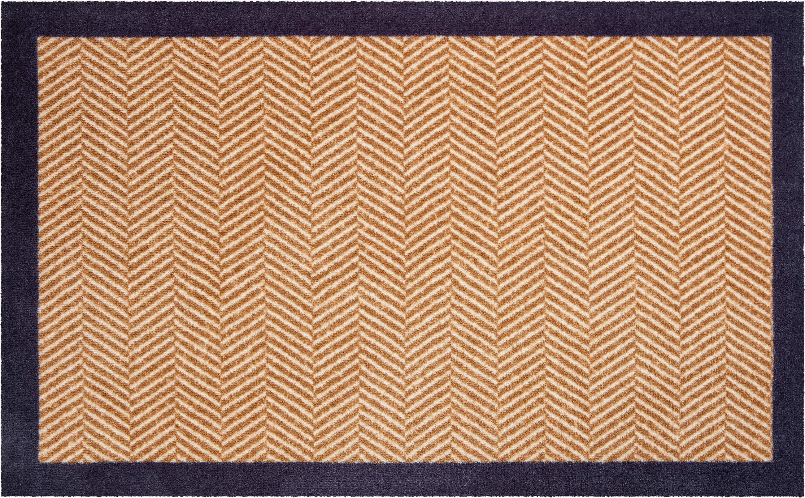 FUßMATTE 90/150 cm Herringbone  - Beige/Schwarz, KONVENTIONELL, Kunststoff/Textil (90/150cm) - Grund