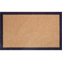 FUSSMATTE 75/120 cm Herringbone  - Beige/Schwarz, KONVENTIONELL, Kunststoff/Textil (75/120cm) - Grund