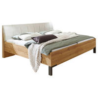BETT 200/200 cm  in Champagner, Eiche Bianco   - Schieferfarben/Eiche Bianco, Modern, Holzwerkstoff/Textil (200/200cm) - Novel