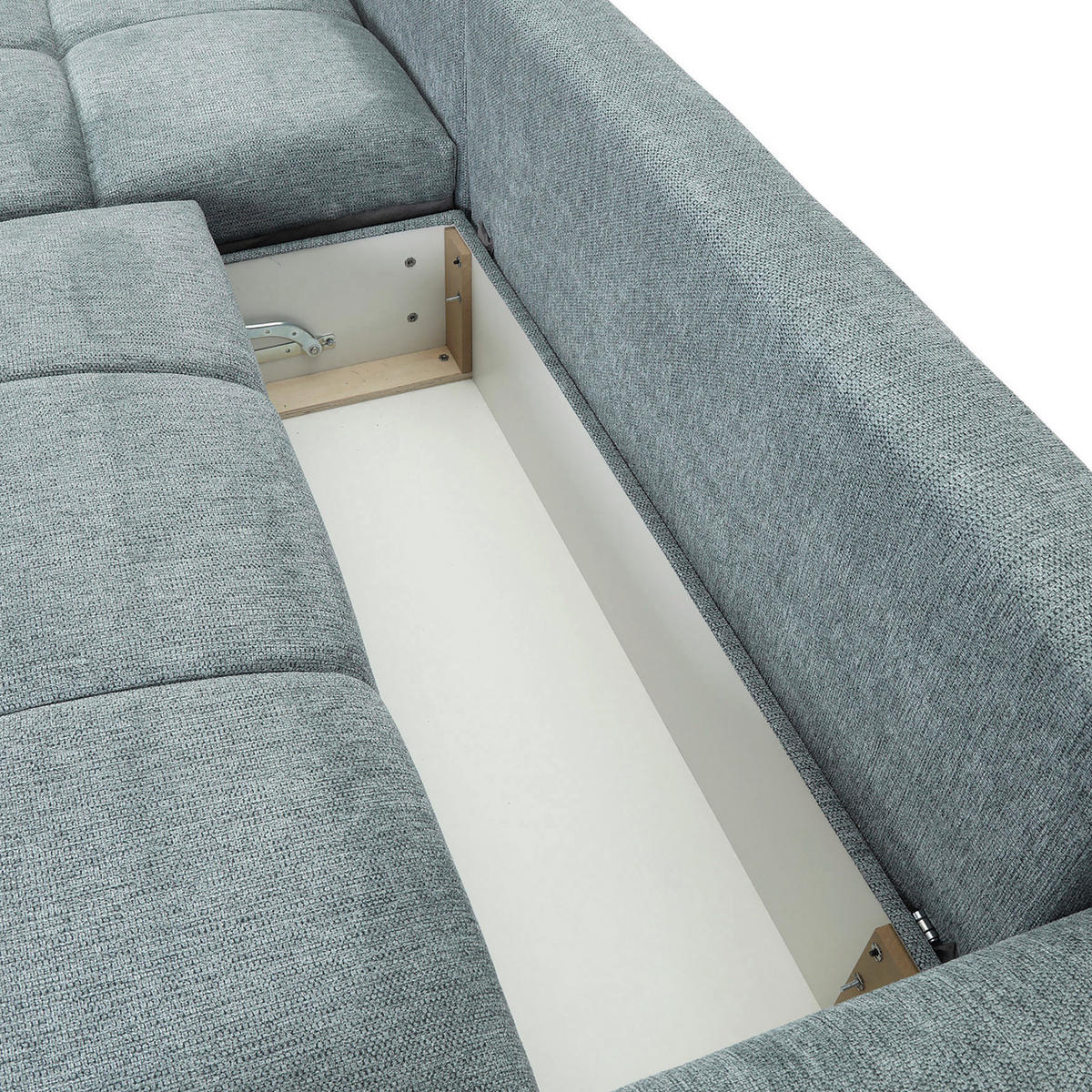 ECKSOFA Mintgrün Flachgewebe  - Schwarz/Mintgrün, KONVENTIONELL, Textil/Metall (180/295cm) - Carryhome
