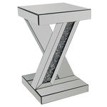 BEISTELLTISCH 30/30/50 cm Silberfarben rechteckig  - Silberfarben, Trend, Glas/Holzwerkstoff (30/30/50cm) - Xora