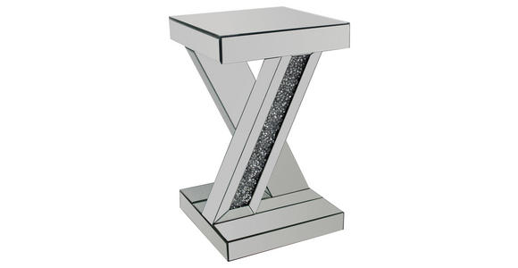 BEISTELLTISCH 30/30/50 cm Silberfarben rechteckig  - Silberfarben, Trend, Glas/Holzwerkstoff (30/30/50cm) - Xora