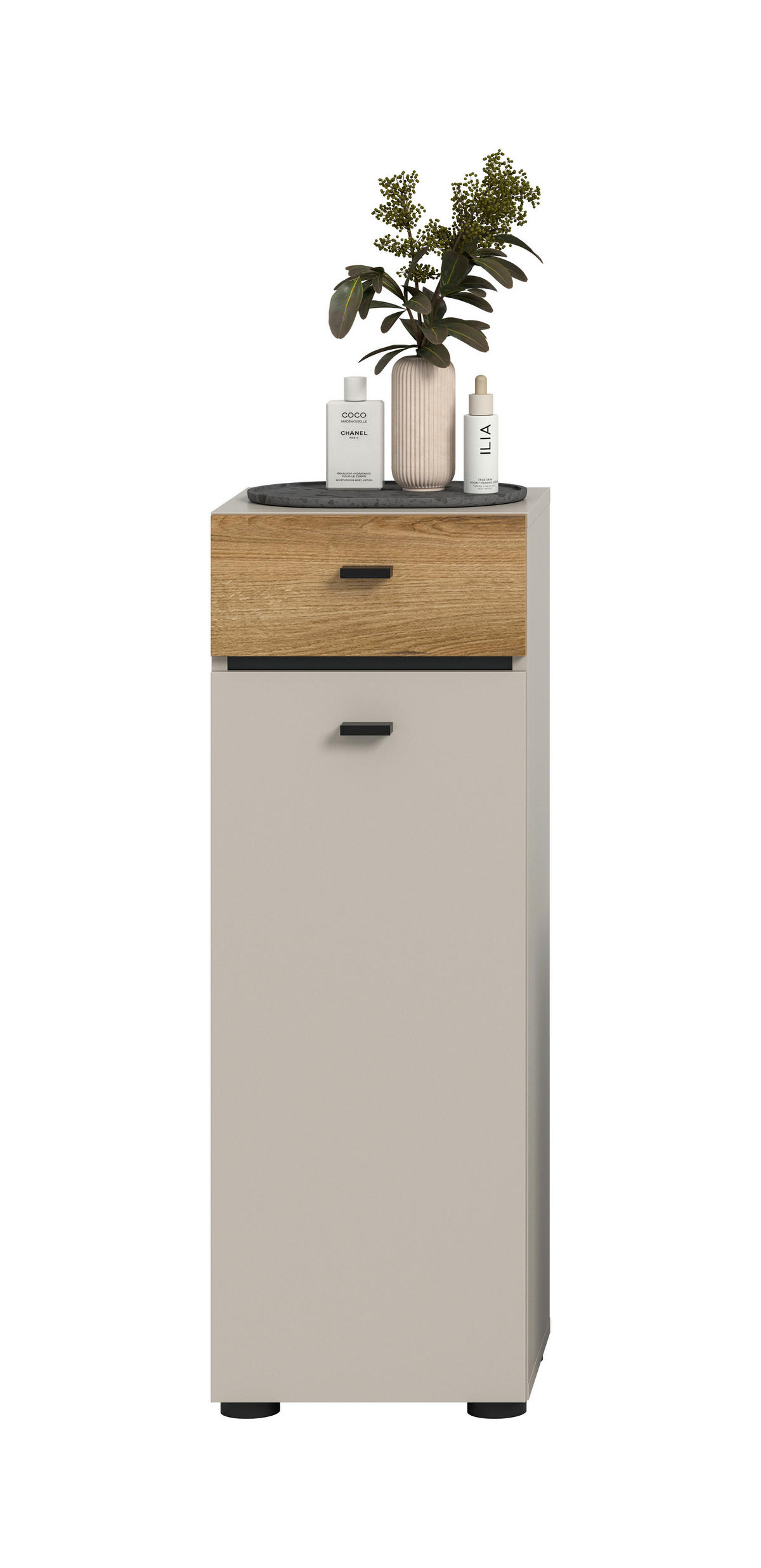 MIDISCHRANK 32/91/30 cm  - Kaschmir/Eichefarben, Trend, Holzwerkstoff/Kunststoff (32/91/30cm) - MID.YOU