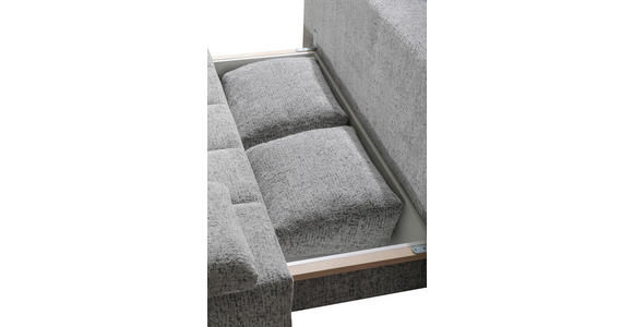 SCHLAFSOFA  in Webstoff Hellgrau  - Hellgrau/Schwarz, Design, Textil/Metall (209-235/90/100cm) - Novel