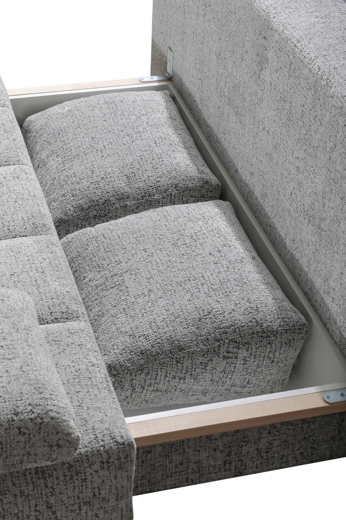 KANAPÉÁGY textil szürke  - fekete/szürke, Design, textil/fém (209-235/90/100cm) - Novel