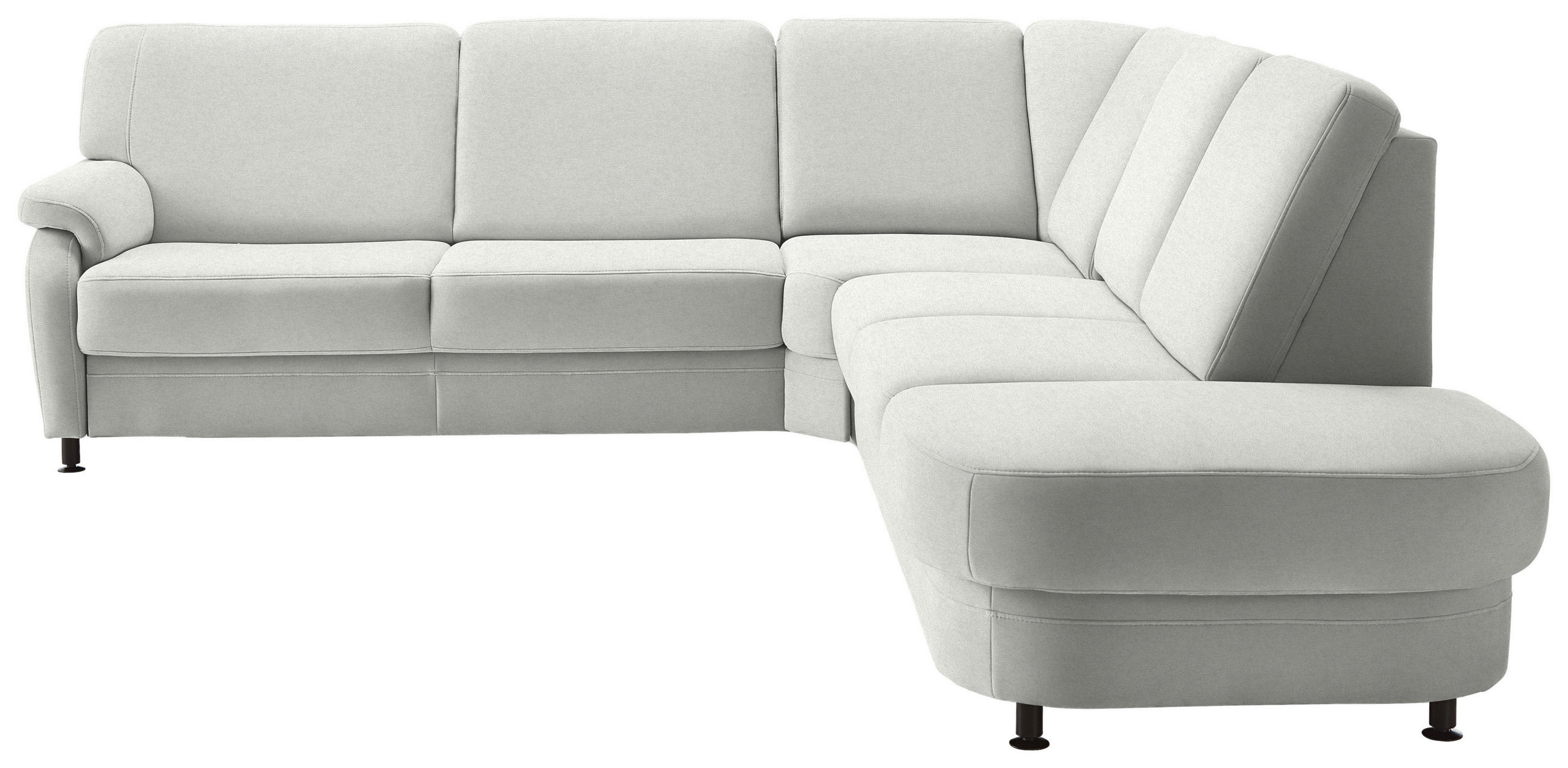 ECKSOFA  in Flachgewebe Silberfarben  269/287 cm  - Silberfarben/Schwarz, KONVENTIONELL, Textil/Metall (269/287cm) - Beldomo System
