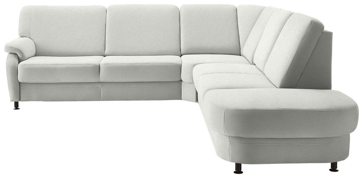 ECKSOFA  in Flachgewebe Silberfarben  269/287 cm  - Silberfarben/Schwarz, KONVENTIONELL, Textil/Metall (269/287cm) - Beldomo System