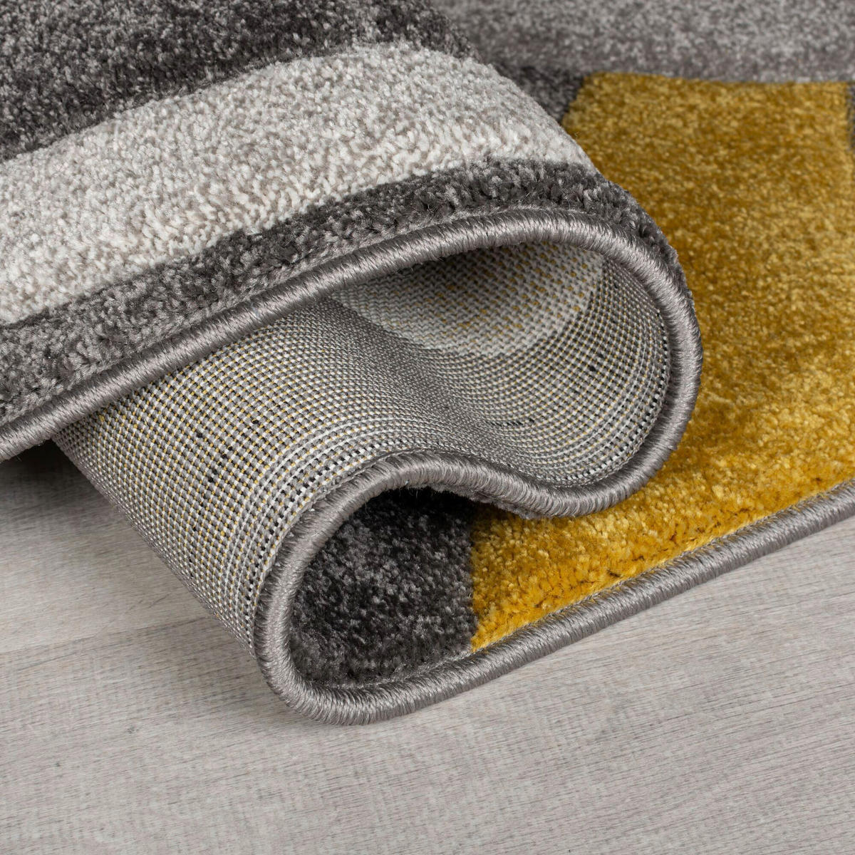 WEBTEPPICH 60/230 cm ELUDE ORB Grau, Dunkelgelb  - Dunkelgelb/Grau, KONVENTIONELL, Textil (60/230cm)