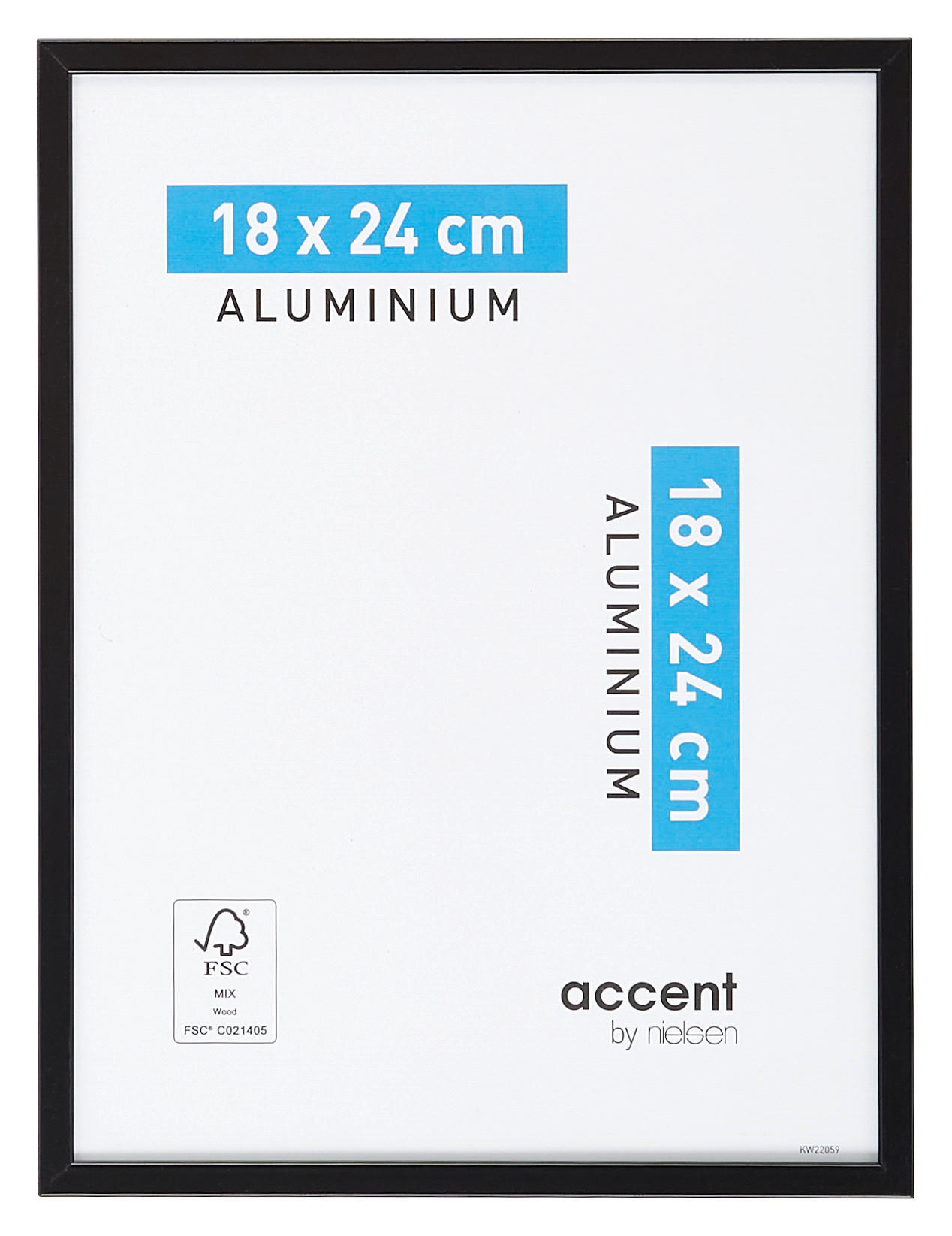 BILDERRAHMEN - Schwarz, Basics, Glas/Metall (18/24cm) - Nielsen