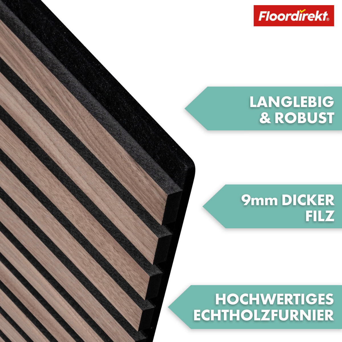 AKUSTIKPANEEL 27/275/2,1 cm  - Walnussfarben, Basics, Holzwerkstoff (27/275/2,1cm) - Floordirekt