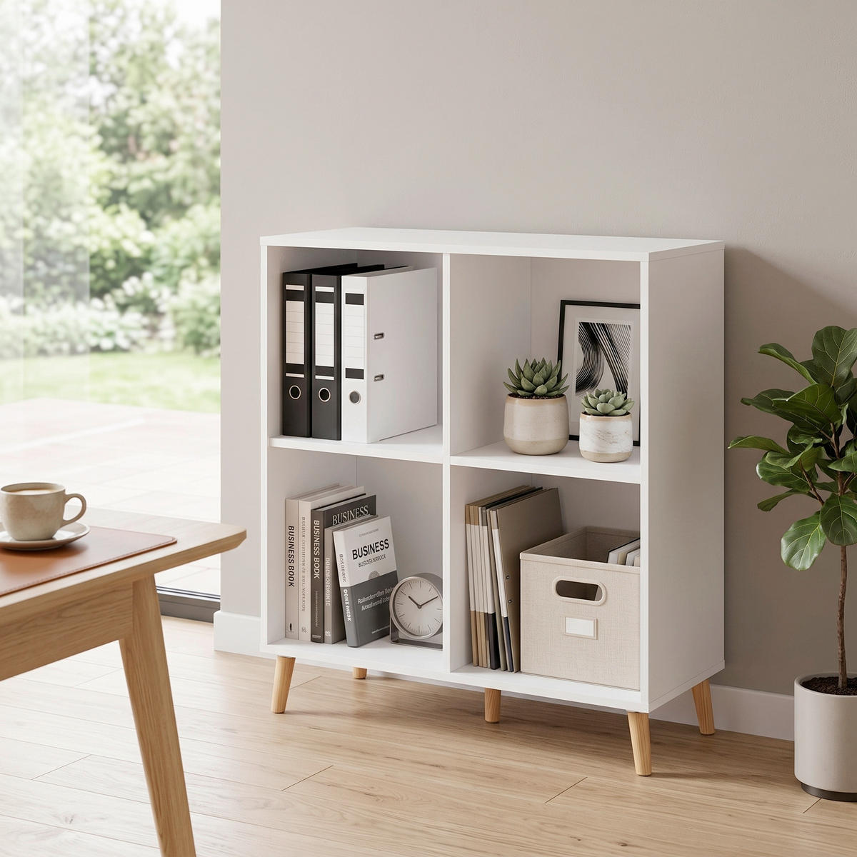 REGAL 100,1/92,6/41 cm bela  - bela, Moderno, leseni material/les (100,1/92,6/41cm) - MID.YOU
