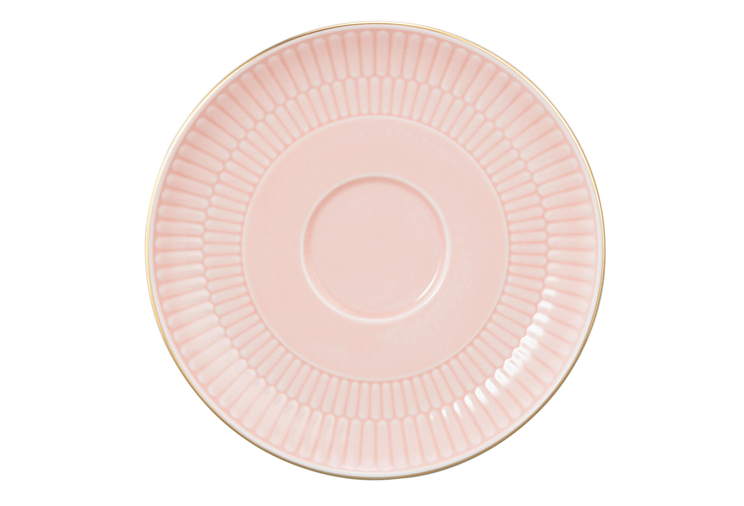 TANJURIĆ ZA ŠALICU    Amina  - svijetlo ružičasta/zlatne boje, Basics, keramika (16cm) - Seltmann Weiden