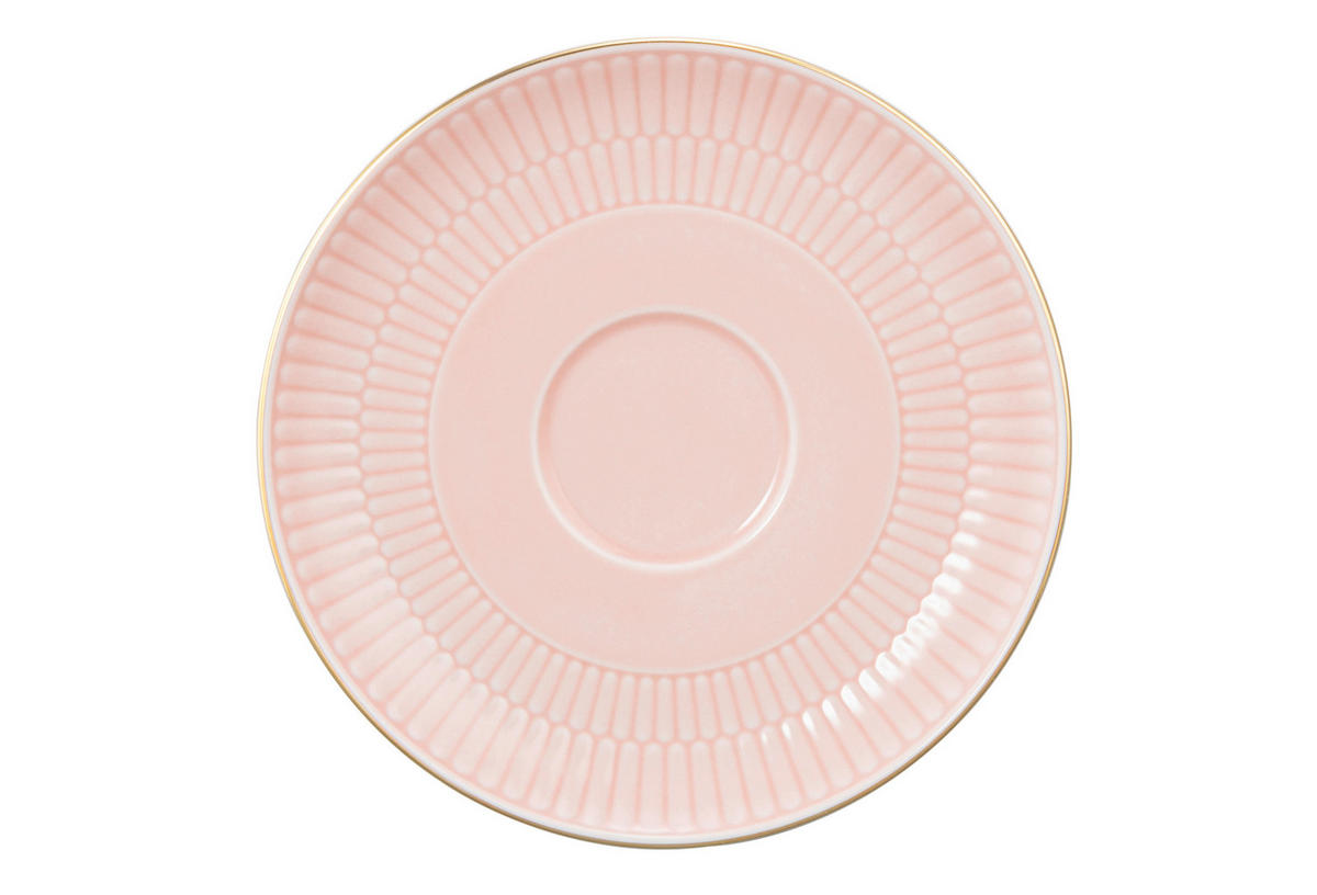 TANJURIĆ ZA ŠALICU    Amina  - svijetlo ružičasta/zlatne boje, Basics, keramika (16cm) - Seltmann Weiden