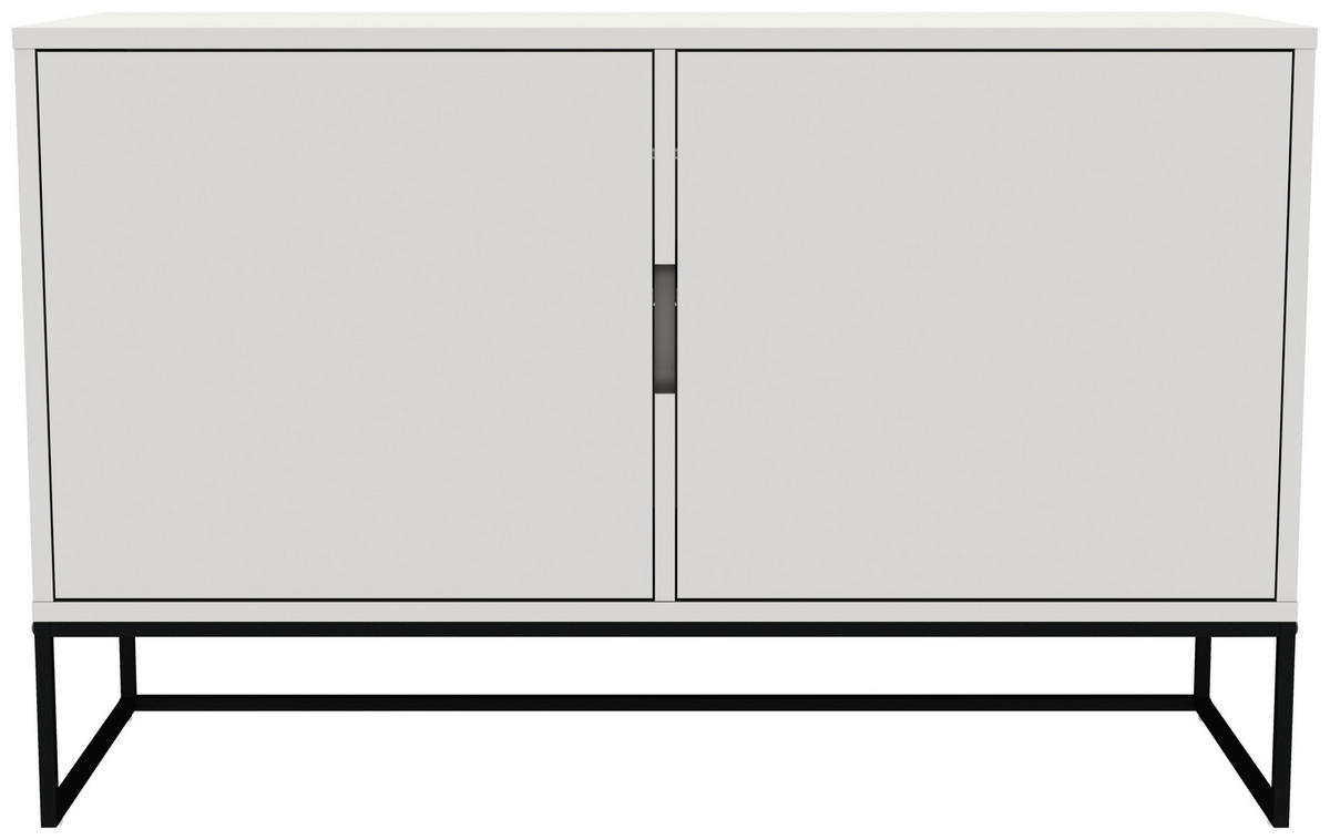 KOMMODE Lipp  in 118/76/43 cm  - Schwarz/Weiß, Design, Holzwerkstoff/Metall (118/76/43cm)