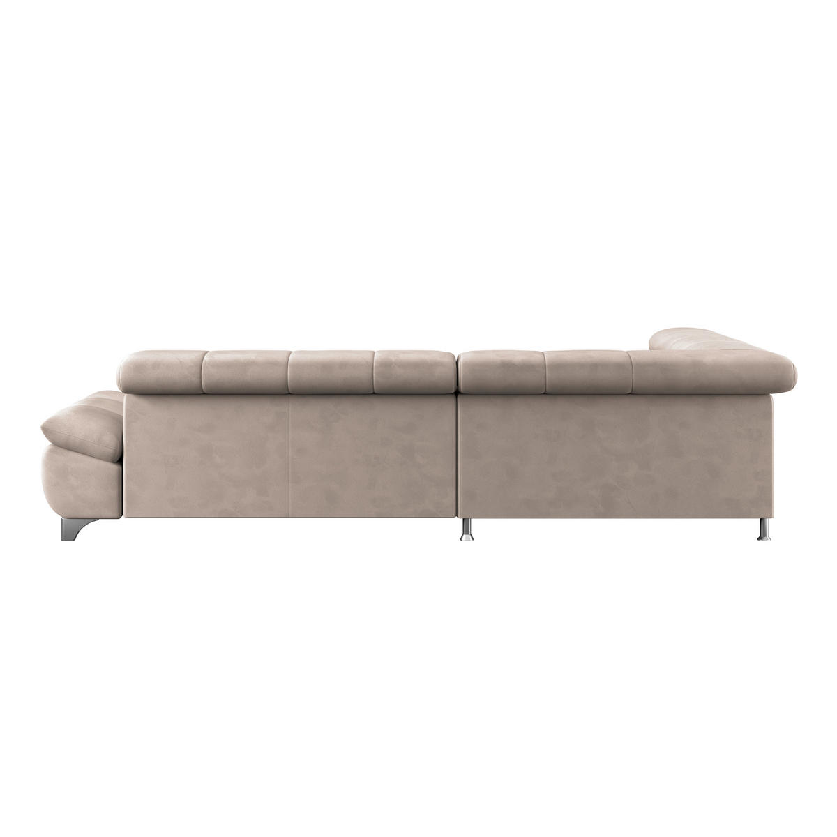 ECKSOFA Beige Chenille  - Chromfarben/Beige, KONVENTIONELL, Textil/Metall (234/312cm) - Livetastic