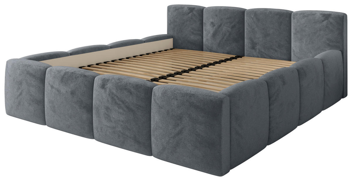 POLSTERBETT 180/200 cm,  in Anthrazit, gepolstertes Kopfteil, Lattenrost, Bettkasten,  - Anthrazit/Schwarz, MODERN, Holz/Textil (180/200cm) - Chameo