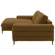 ECKSOFA  in Flachgewebe Goldfarben  177/253 cm  - Goldfarben/Schwarz, Design, Textil/Metall (177/253cm) - Dieter Knoll
