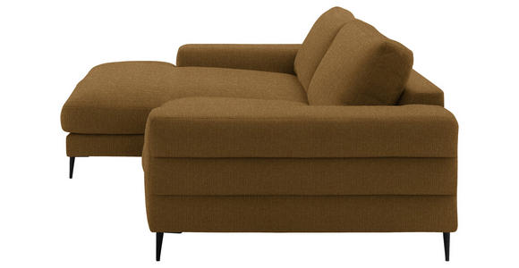 ECKSOFA  in Flachgewebe Goldfarben  177/253 cm  - Goldfarben/Schwarz, Design, Textil/Metall (177/253cm) - Dieter Knoll