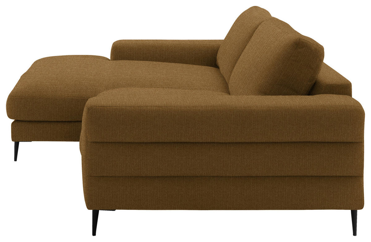 ECKSOFA in Flachgewebe Goldfarben  - Goldfarben/Schwarz, Design, Textil/Metall (177/253cm) - Dieter Knoll