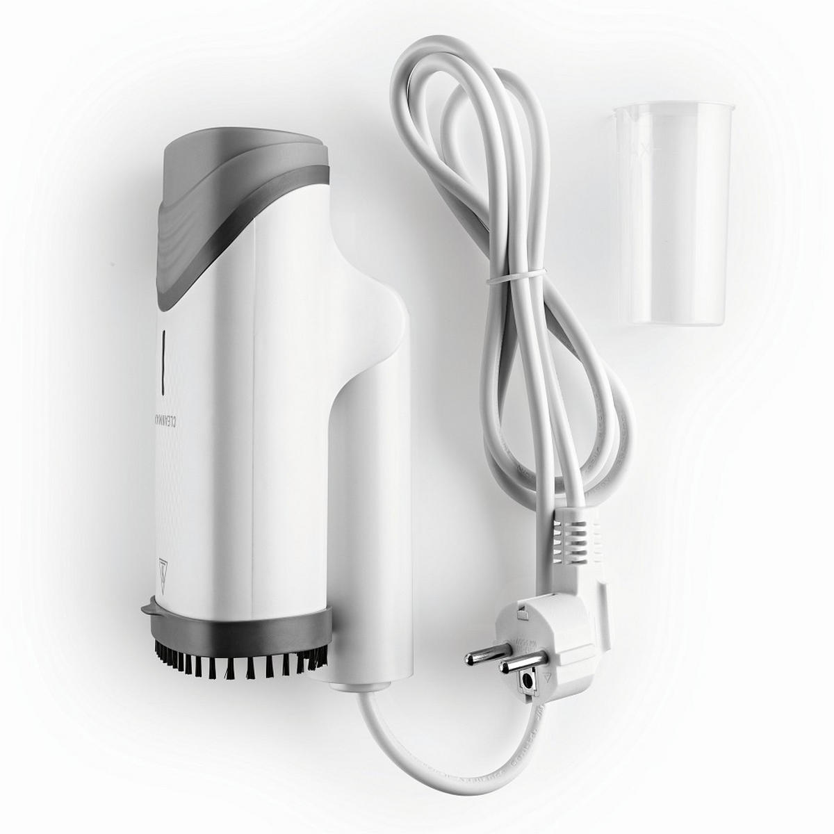 DAMPFBÜRSTE CLEANmaxx  - Weiß/Grau, Basics, Kunststoff (16,7/8,6/23cm) - CLEANMAXX