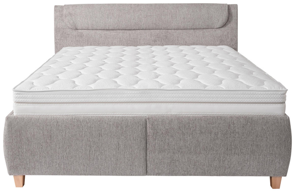 KÁRPITOZOTT ÁGY 180/200 cm  szürke  - szürke, Basics, textil/fa (180/200cm) - Esposa