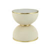 BEISTELLTISCH Creme rund  - Goldfarben/Creme, Design, Textil/Stein (47/51cm) - Kayoom