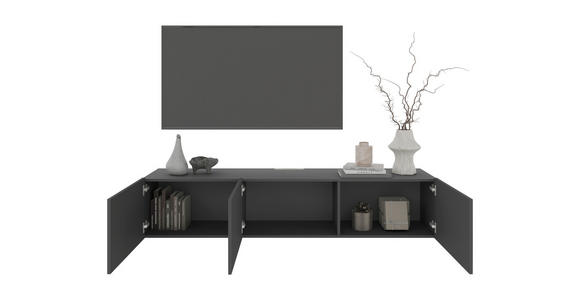 LOWBOARD in 180/36,7/42 cm - Anthrazit, Design, Holzwerkstoff (180/36,7/42cm) - Hom`in