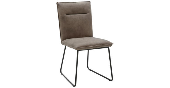 STUHL in Textil Schlammfarben, Schwarz - Schlammfarben/Schwarz, Design, Textil/Metall (47/87/62cm) - Valnatura
