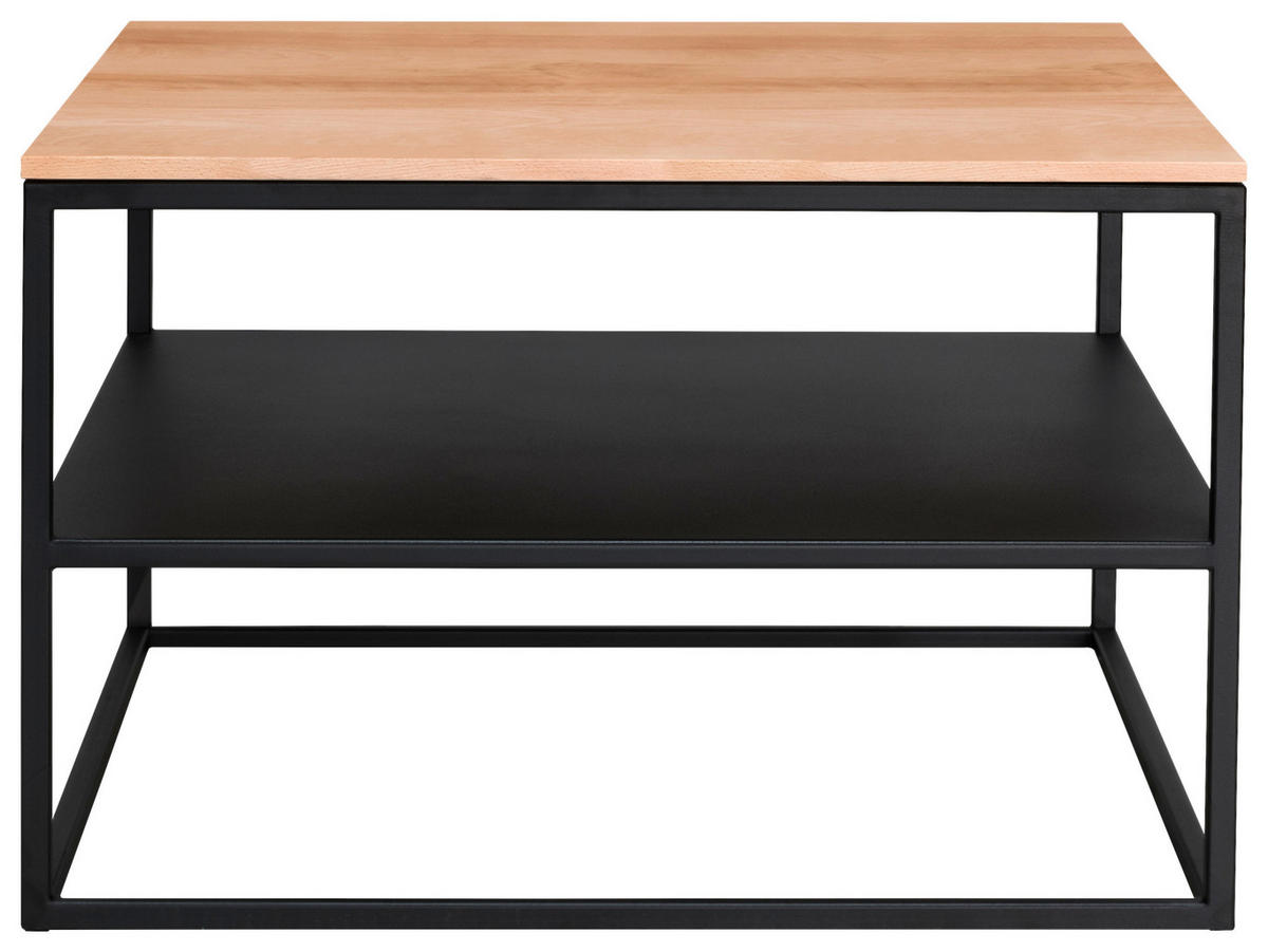 COUCHTISCH in Metall 65/65/41,5 cm  - Buchefarben/Schwarz, Design, Holz/Metall (65/65/41,5cm) - Johann Jakob