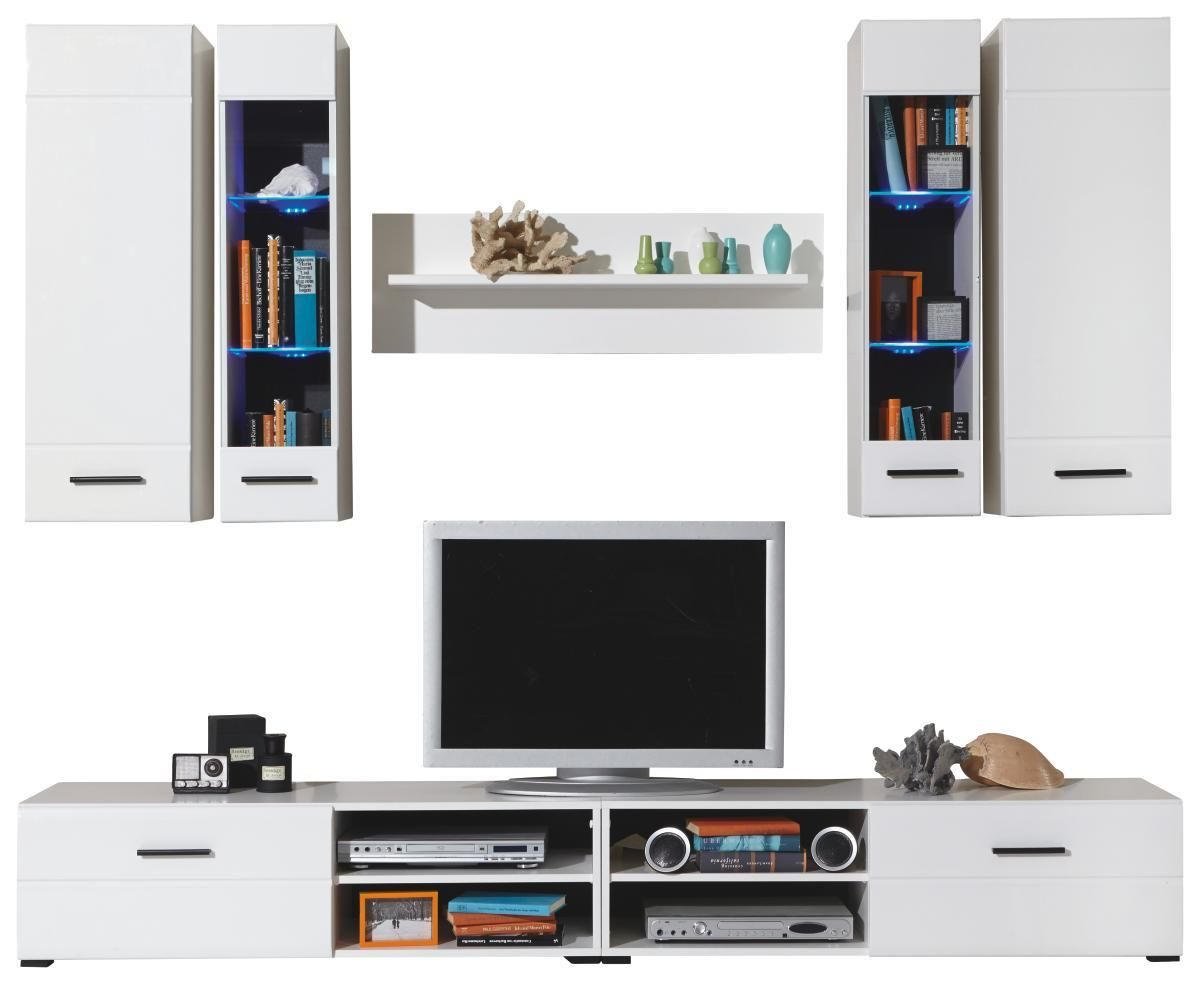 WOHNWAND  in Weiß  240/190/45 cm  - Weiß, Design, Glas/Holzwerkstoff (240/190/45cm) - Carryhome