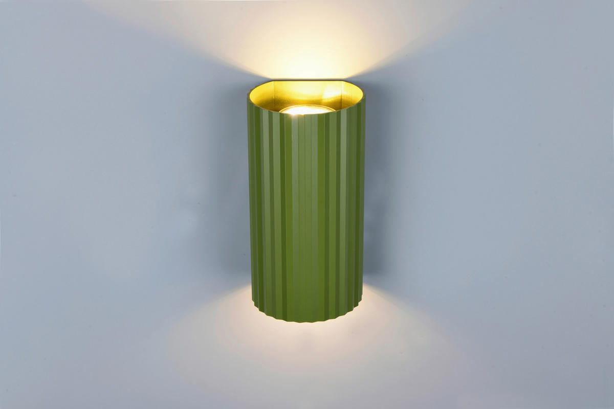 VÄGGLAMPA SOKA   - grön, Basics, metall (9,5/18/8,5cm)