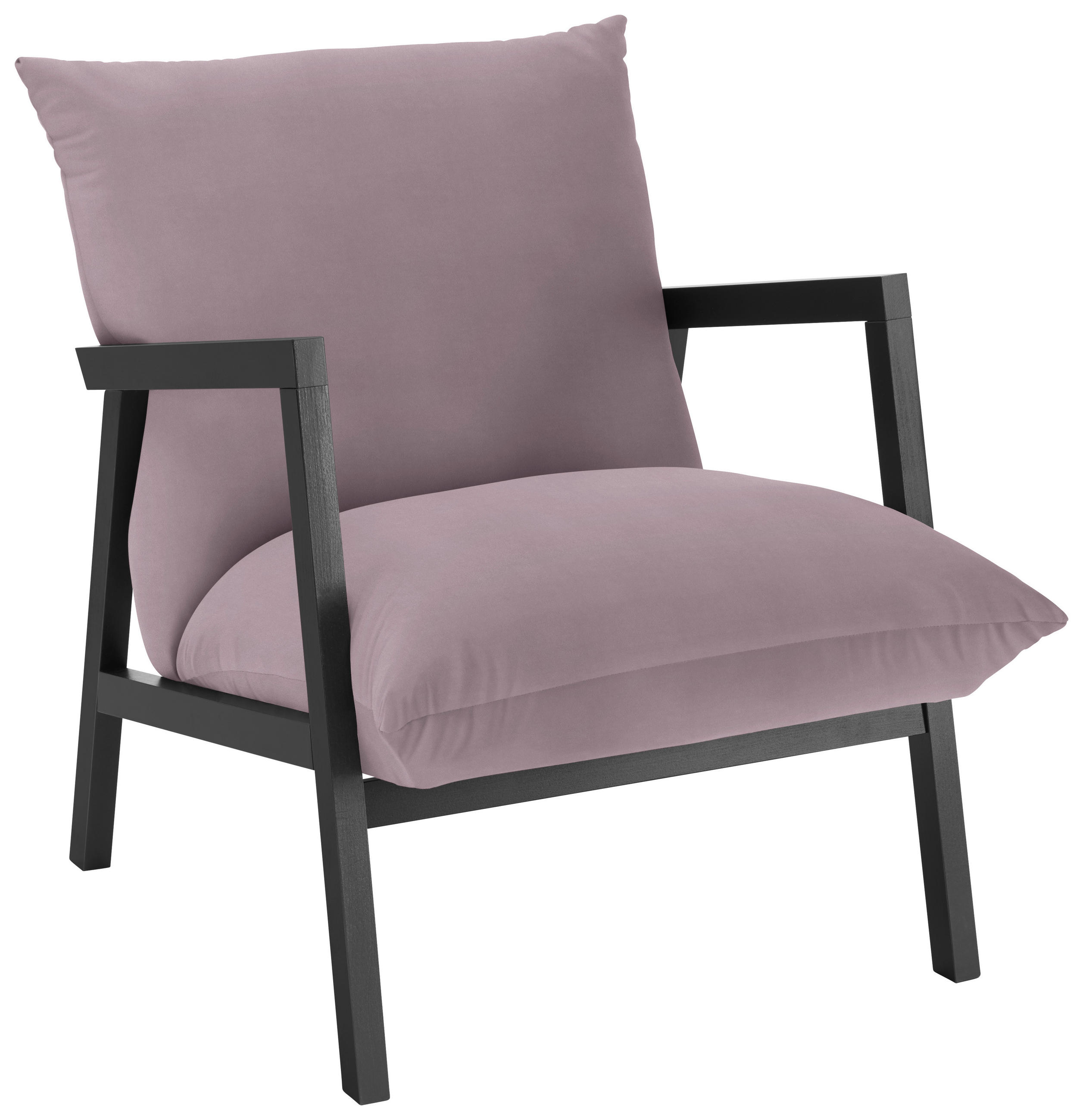 SESSEL Mikrofaser Flieder    - Wengefarben/Flieder, Design, Holz/Textil (63/76/80cm) - Carryhome