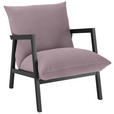 SESSEL in Mikrofaser Flieder  - Wengefarben/Flieder, Design, Holz/Textil (63/76/80cm) - Carryhome