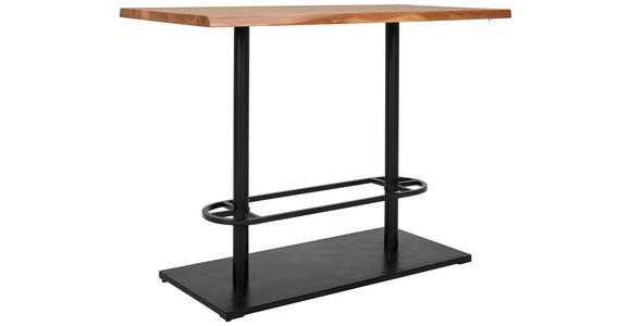 BARTISCH Akazie vollmassiv rechteckig Schwarz, Akaziefarben  - Schwarz/Akaziefarben, Design, Holz/Metall (140/75/105cm) - Linea Natura