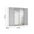 SCHWEBETÜRENSCHRANK 271/235/68 cm 4-türig Grau, Weiß  - Chromfarben/Weiß, Design, Glas/Holzwerkstoff (271/235/68cm) - Novel