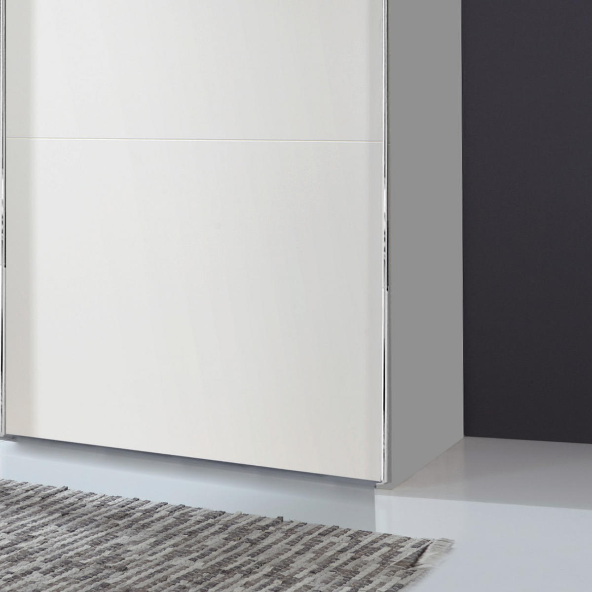 SCHWEBETÜRENSCHRANK in Weiss  - Chromfarben/Weiss, Modern, Holzwerkstoff/Metall (250/216/65cm) - MID.YOU