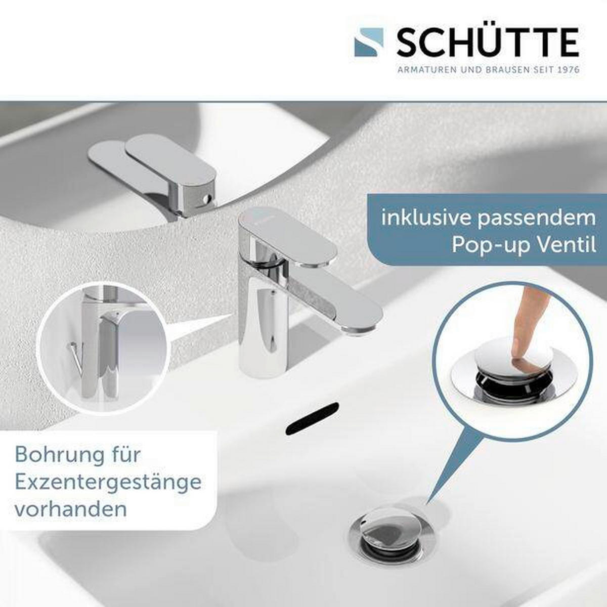 WASCHTISCHARMATUR 32310  - Chromfarben, Metall (4,5/14,5/16cm) - Schütte