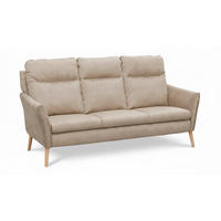 3-SITZER-SOFA  in Mikrofaser Beige Skandinavisch, Modern  - Beige/Buchefarben, Design, Holz/Textil (202/110/92cm) - Livetastic