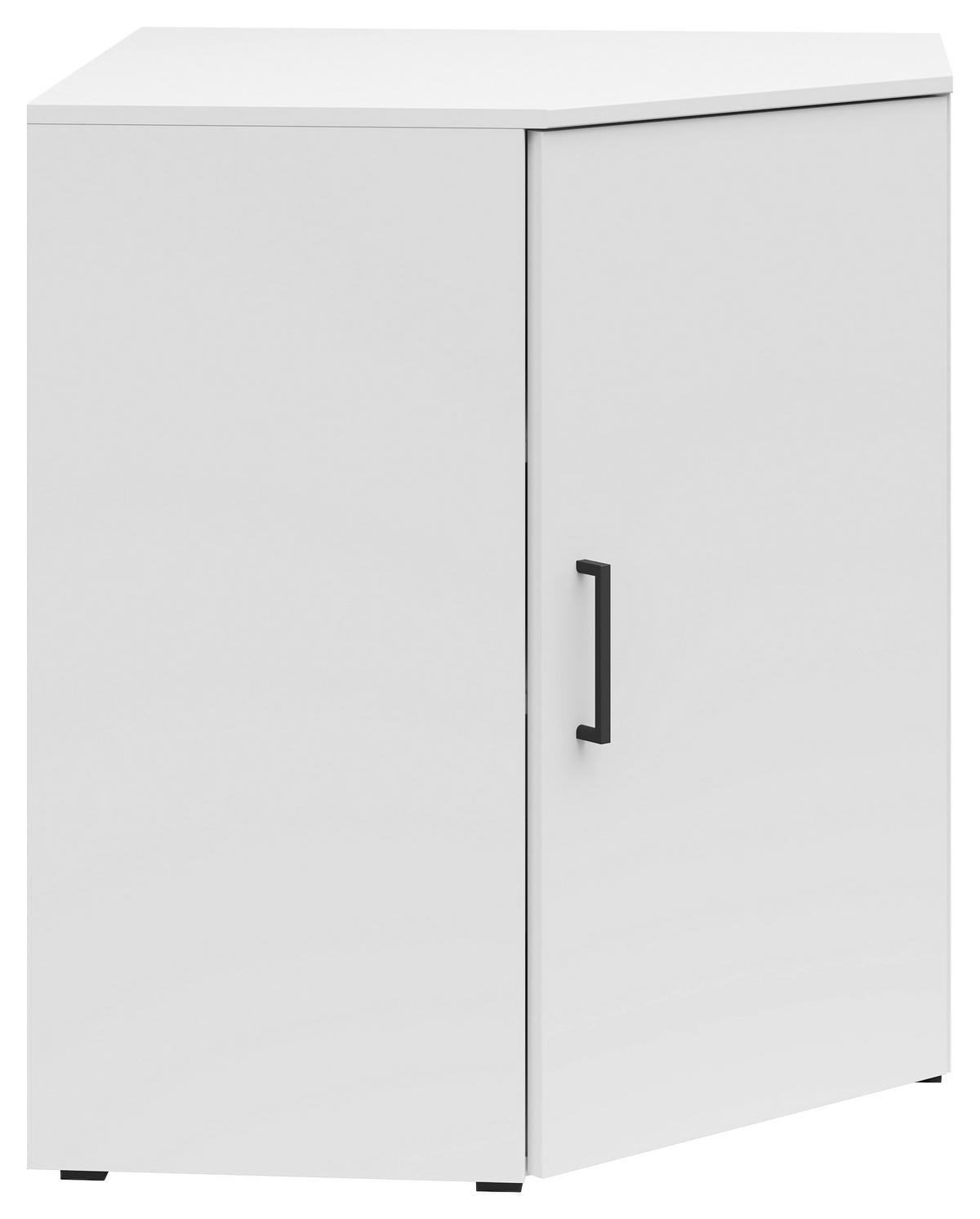 ECKKOMMODE 71,5/83/71,5 cm  in Weiss  - Weiss/Anthrazit, Modern, Holzwerkstoff/Kunststoff (71,5/83/71,5cm) - Carryhome