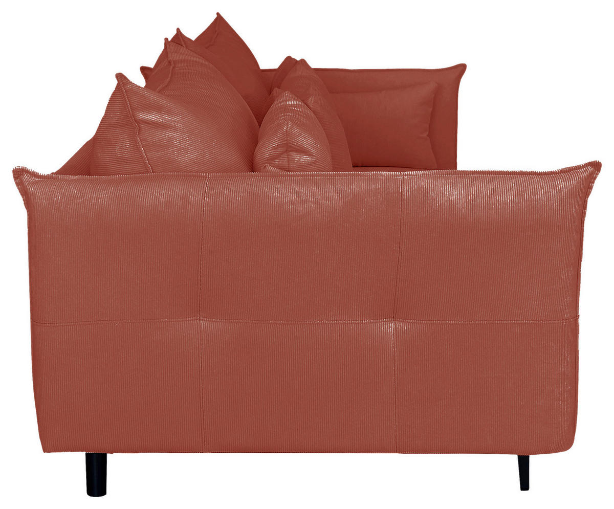 2-SITZER-SOFA Cord Koralle  - Koralle/Schwarz, Design, Kunststoff/Textil (262/91/115cm) - MID.YOU