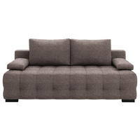 SCHLAFSOFA  mit Stoffauswahl, Schlafen auf Sitzhöhe, Rücken echt Struktur Braun  - Schwarz/Braun, KONVENTIONELL, Kunststoff/Textil (209/96/100cm) - Stylife