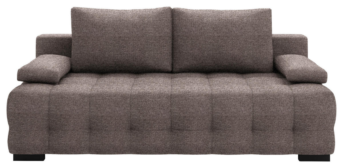 SCHLAFSOFA  mit Stoffauswahl, Schlafen auf Sitzhöhe, Rücken echt Struktur Braun  - Schwarz/Braun, KONVENTIONELL, Kunststoff/Textil (209/96/100cm) - Stylife