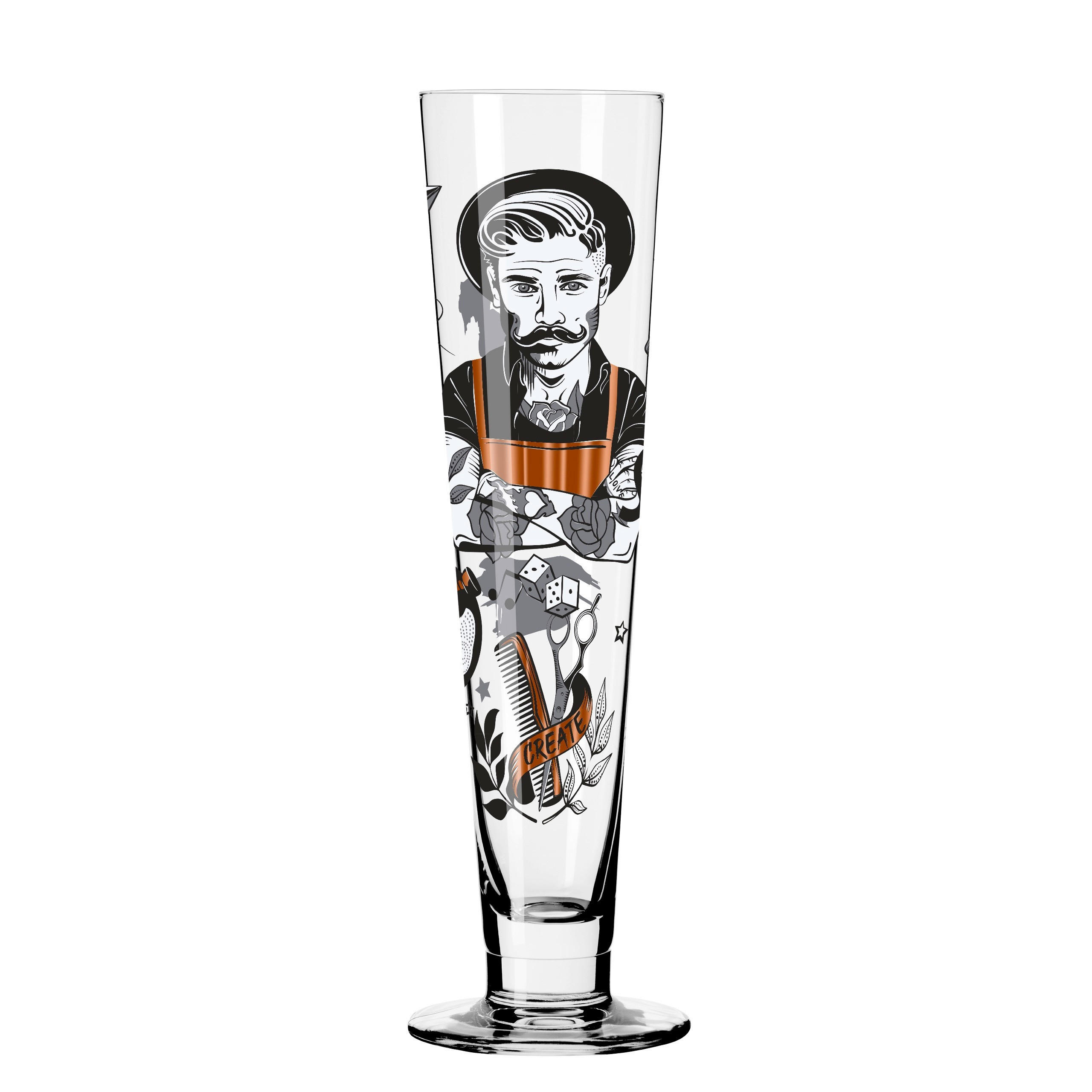 BIERGLAS 385 ml  - Schwarz/Weiß, LIFESTYLE, Glas (7,5/7,5/24,9cm) - Ritzenhoff
