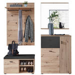 GARDEROBE  in 183/202/38 cm  - Schwarz/Eiche Artisan, Design, Holzwerkstoff (183/202/38cm) - Voleo