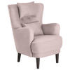 OHRENSESSEL in Flachgewebe Rosa  - Schwarz/Rosa, Design, Holz/Textil (81/106/90cm) - MID.YOU