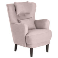 OHRENSESSEL in Flachgewebe Rosa  - Schwarz/Rosa, Design, Holz/Textil (81/106/90cm) - MID.YOU
