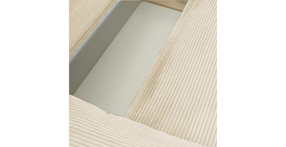 ECKSOFA Naturfarben Cord Rückenkissen, Schlaffunktion, Rücken echt, Stauraum, Liegefläche im Originalstoff  - Schwarz/Naturfarben, KONVENTIONELL, Kunststoff/Textil (266/180cm) - Carryhome