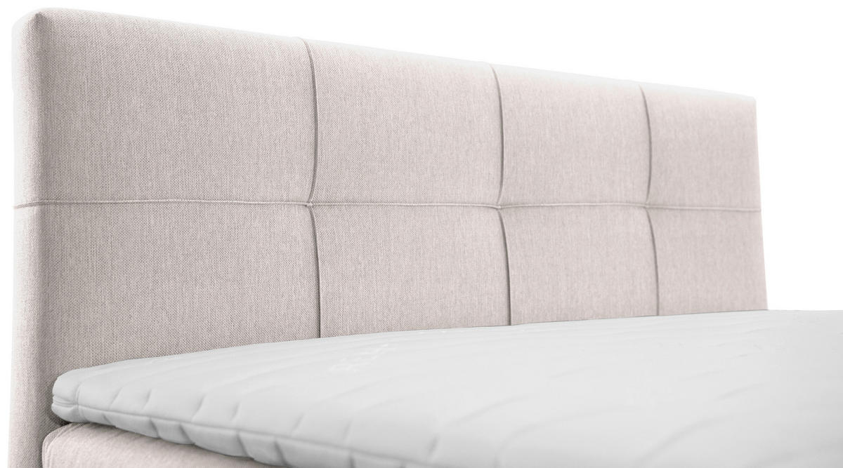 POLSTERBETT Bettkasten, Topper 140/200 cm  in Beige  - Beige/Schwarz, KONVENTIONELL, Textil/Metall (140/200cm) - MID.YOU