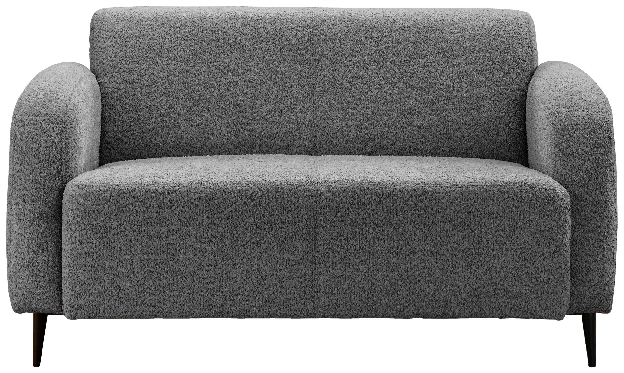 2-SITZER-SOFA in Bouclé Anthrazit  - Anthrazit/Schwarz, Modern, Textil/Metall (140/76/90cm) - Livetastic
